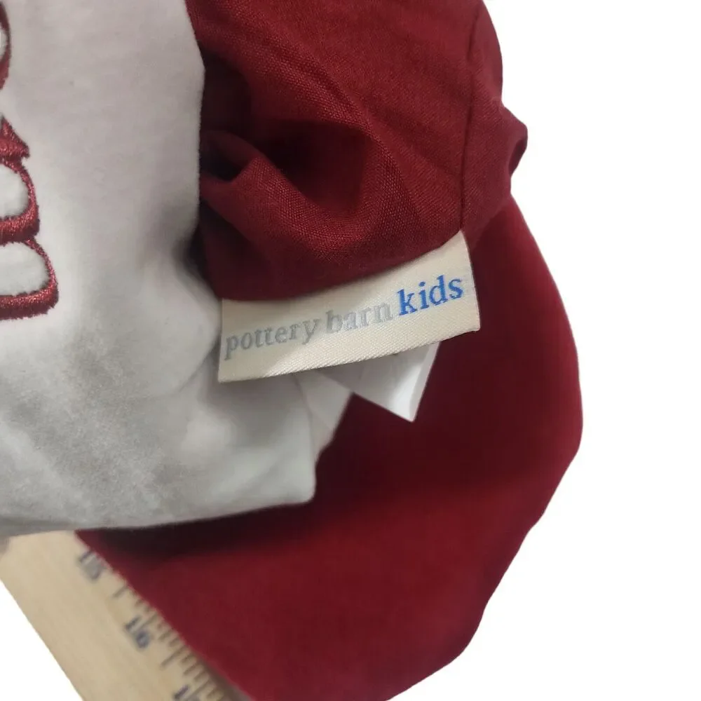 POTTERY BARN Velvet Christmas Stocking Mom Embroidered Lined Decor Holiday READ